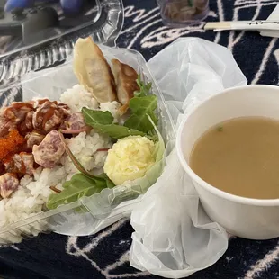 Spicy ahi bowl and miso soup