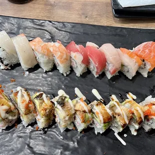 sashimi, sushi and sashimi, sushi, food