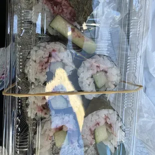 Ume maki sushi with cucumber