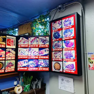 the menus of the restaurant