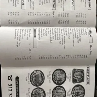 Menu as of January 2022