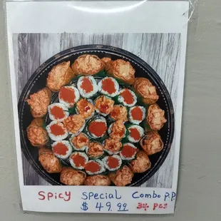 Nov 2024 looked interesting looks like spicy poke inari with spicy ahi maki and tekka makis but could be fish egg maki :)