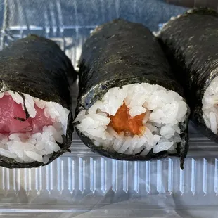 Spicy ahi is good to try once :)... kimchi spam roll and ahi roll is recommended :D...!!!