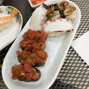 Spicy tuna, unagi, octopus