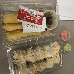 two plastic containers of food