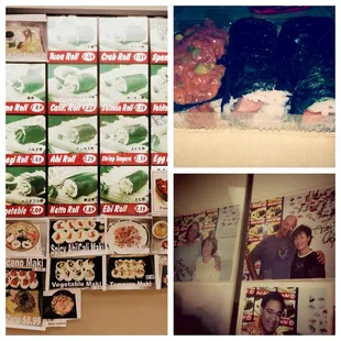 Part of menu. Poke nigiri, salmon and spam handroll. Autographs! Yay for John Locke :)