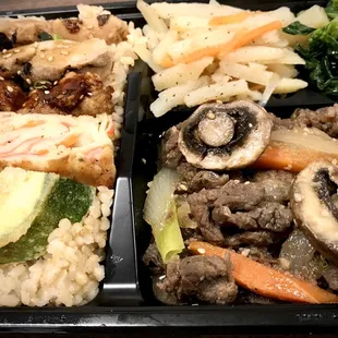 Beef vegetables and Teri chicken