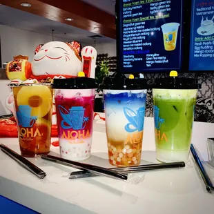 Hawaiian fever - Dragonfruit green tea - Hawaiian Bluemint - Japanese Uji Matcha