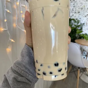 Jasmine milk tea half sugar