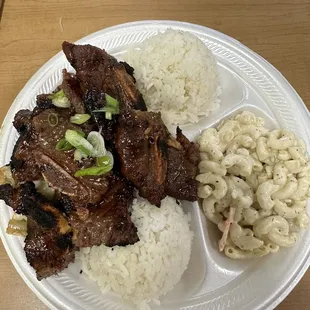 Kalbi Ribs w/sticky rice &amp; cabbage