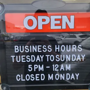 Business hours as of Dec 2023