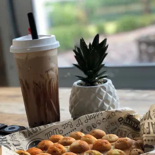 Brown sugar boba and grilled cheese waffle