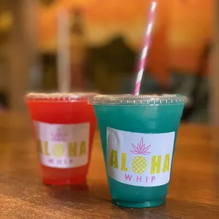 two drinks on a table