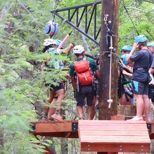Standing on the Zipline Platform... Getting ready to take off!