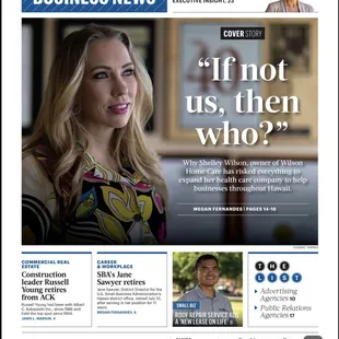 AlohaMask.com President Shelley Wilson on the cover of Pacific Business News 8-7-20.
