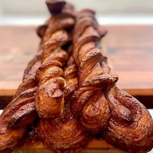 a row of croissants