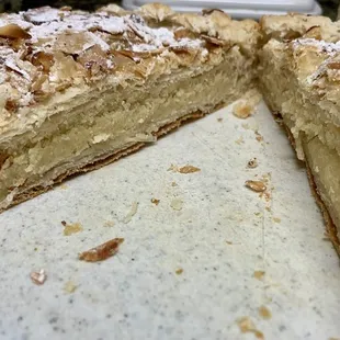 Inside of almond pastry
