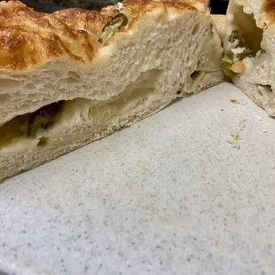 Inside of Jalapeño cheese bread