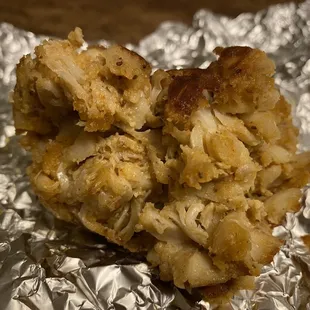 Crab cake leftovers.