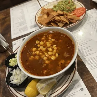 Pozole w/side of Guacamole