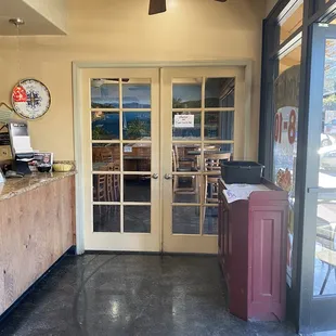 Small heated inside dining area