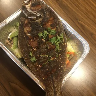 Delicious fried Grouper. Comes with two sauces to chose from.