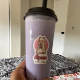 Taro smoothie with pudding