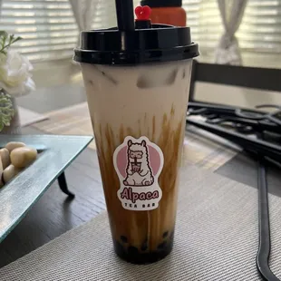 Brown sugar milk tea boba. So good!