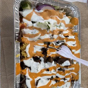 Beef 1. Gyro Over Rice Plate