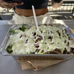 1. Gyro Over Rice Plate (non spicy)