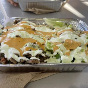 1. Gyro Over Rice Plate