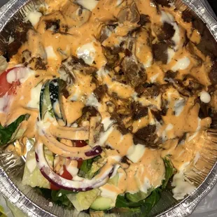 1. Gyro Over Rice Plate