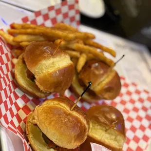 Buffalo chicken sliders.  Super decent paired with fries!