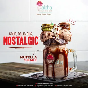 The irresistible delight of Nutella, now loaded in a shake.Grab our Nutella Shake ASAP