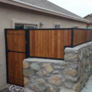 Wood and iron fence