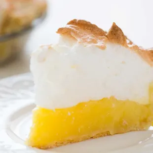 a slice of lemon meringue pie