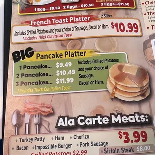 Brunch menu January 2024