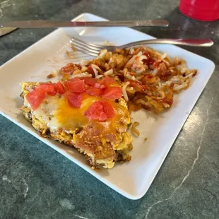 Half a curly creek with crispy hash browns!