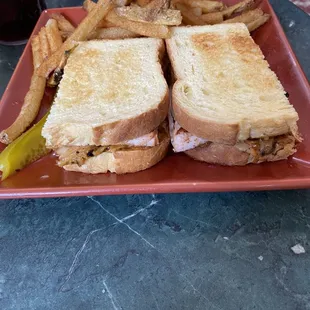 Turkey rueben and fries