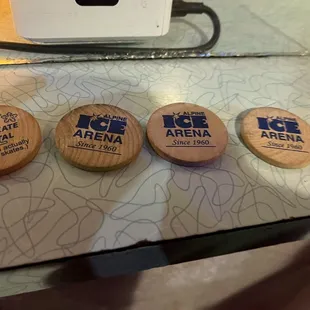 Tokens they give you for skates.