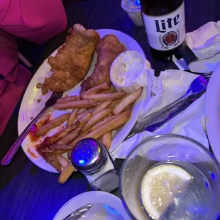 a plate of fish and chips