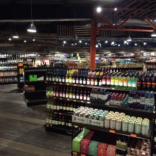 a variety of bottles of wine in a store