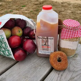 Apple cider, apple cider donuts and apple crisp mix for sale