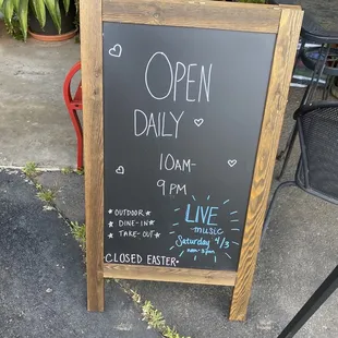 open daily sign