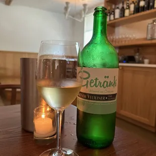 A bottle of Gruner Veltliner was perfect with dinner.