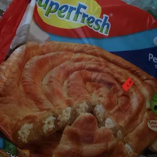 Flaky dough with potatoes and cheese