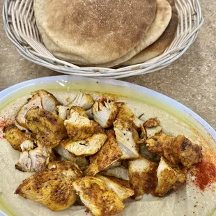 Chicken Shawarma Platter hummus