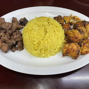 Chicken Tawook &amp; Shish Kabob Combo Platter