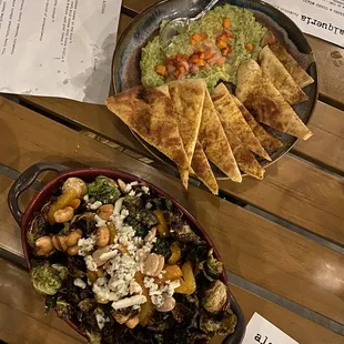 Brussel sprouts, hummus