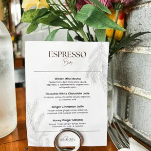 Seasonal coffee drinks